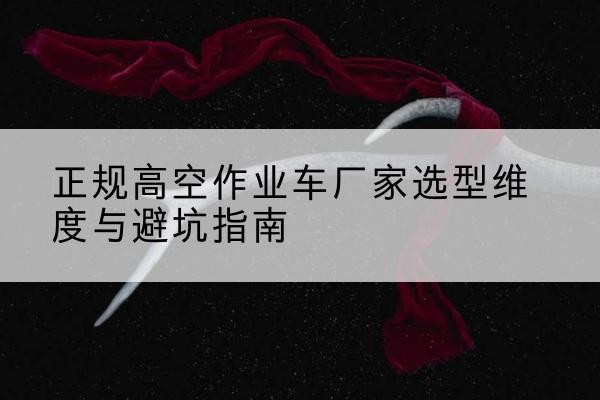 宜阳高空作业车厂家-正规选型维度与避坑指南